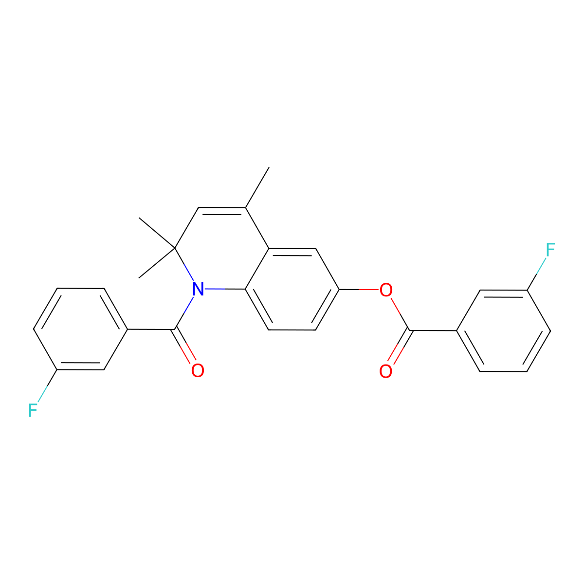 1-[(3-Fluorophenyl)carbonyl]-2,2,4-trimethyl-1,2-dihydroquinolin-6-yl 3-fluorobenzoate molecular structure, CAS 351192-27-3