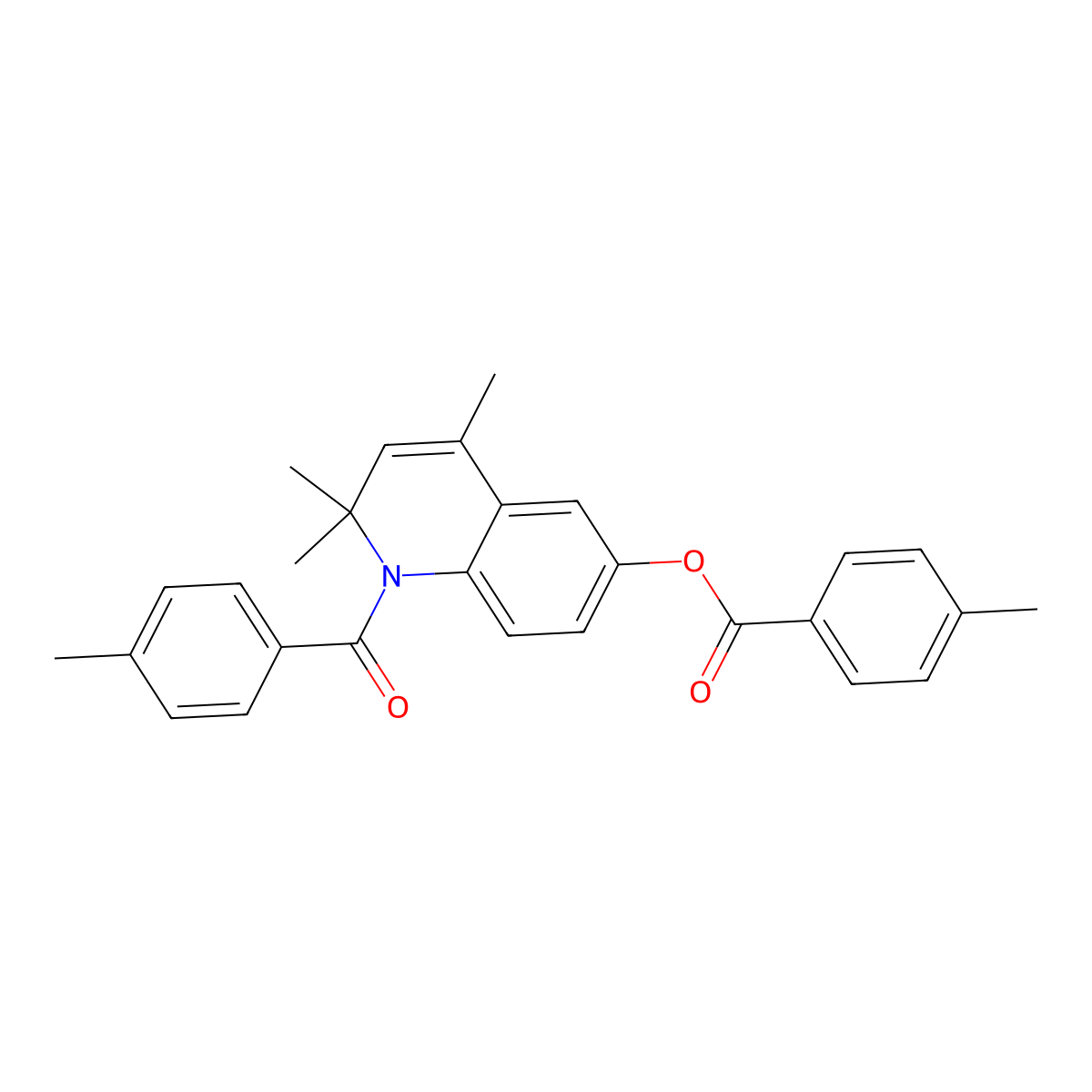 2,2,4-Trimethyl-1-[(4-methylphenyl)carbonyl]-1,2-dihydroquinolin-6-yl 4-methylbenzoate molecular structure, CAS 351192-29-5