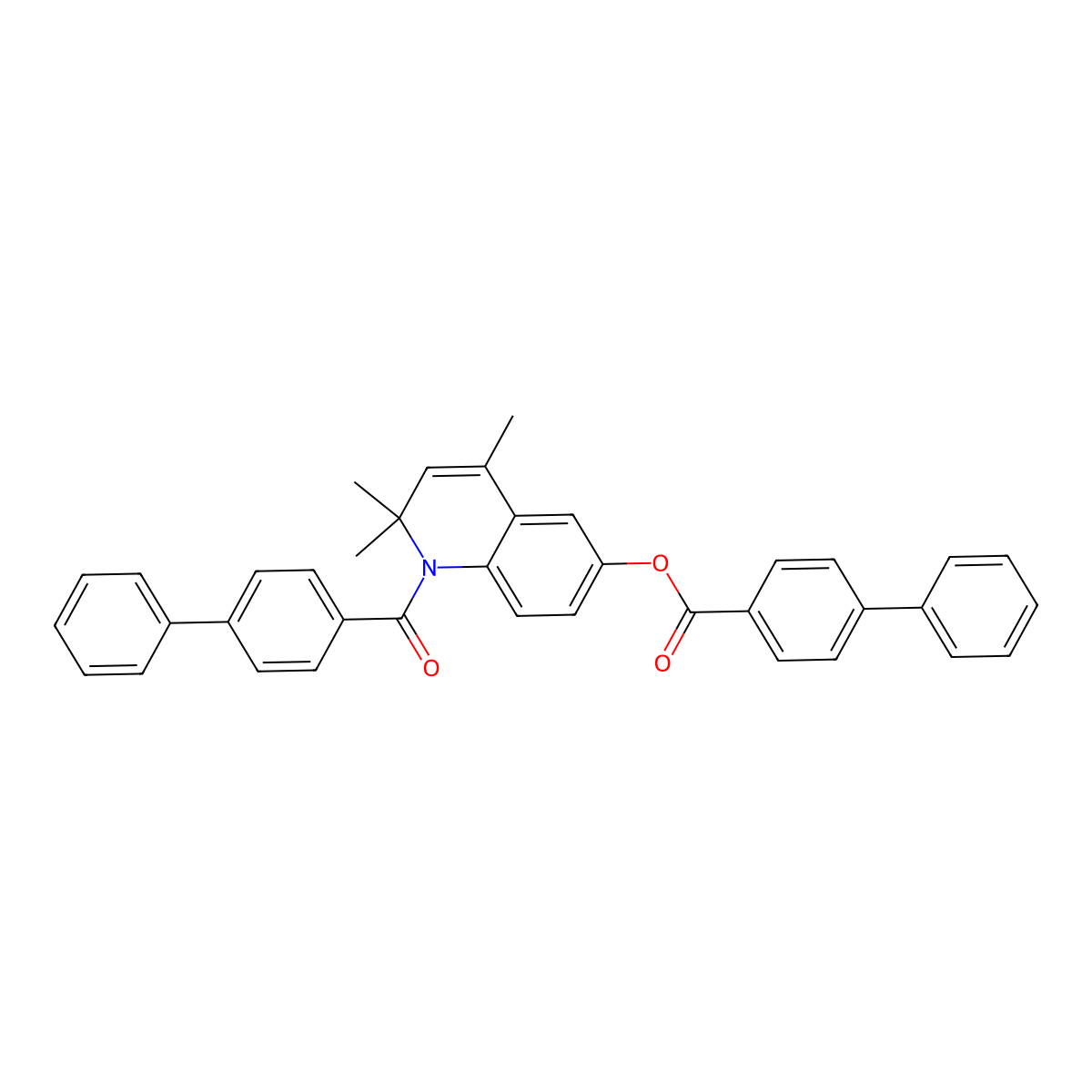 [2,2,4-Trimethyl-1-(4-phenylbenzoyl)quinolin-6-yl] 4-phenylbenzoate molecular structure, CAS 351192-32-0
