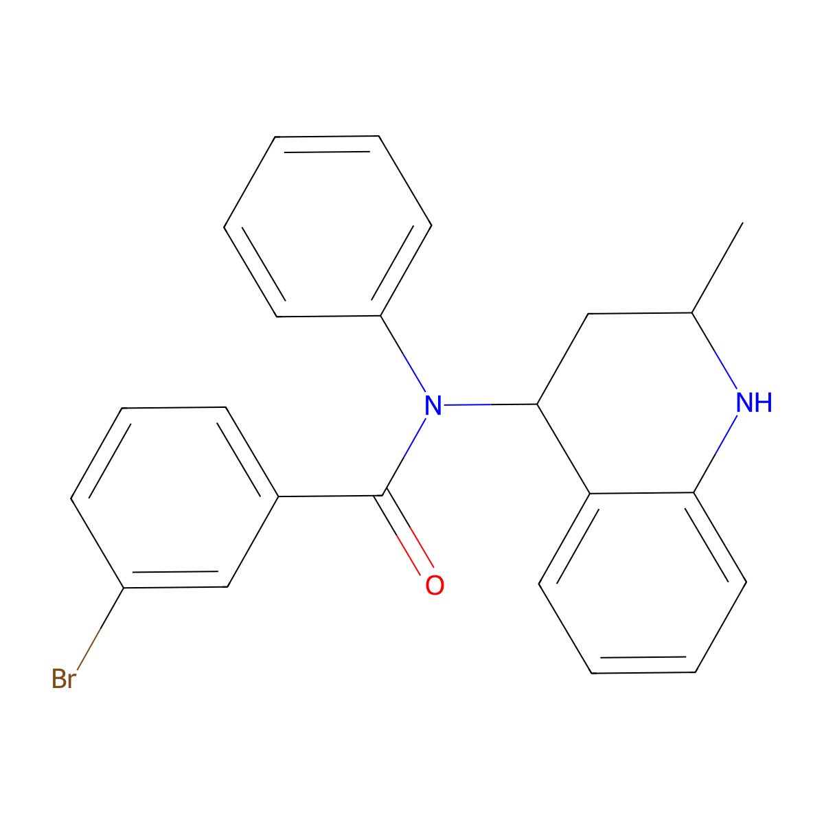 3-bromo-N-(2-methyl-1,2,3,4-tetrahydroquinolin-4-yl)-N-phenylbenzamide molecular structure, CAS 351192-51-3