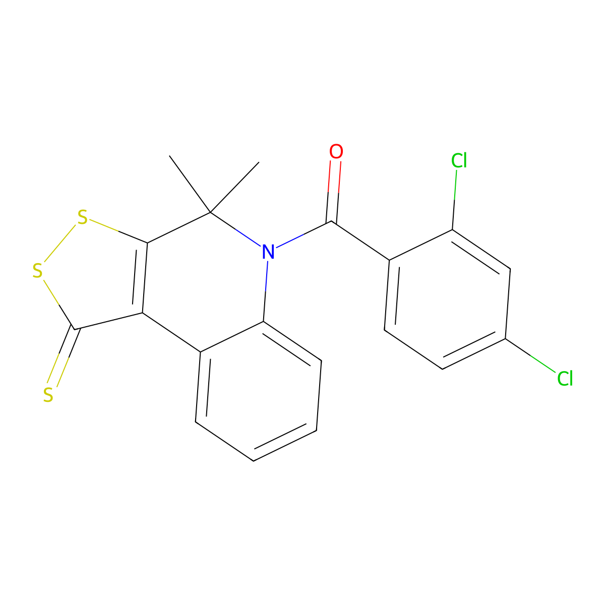 5-(2,4-dichlorobenzoyl)-4,4-dimethyl-4,5-dihydro-1H-[1,2]dithiolo[3,4-c]quinoline-1-thione molecular structure, CAS 351192-56-8