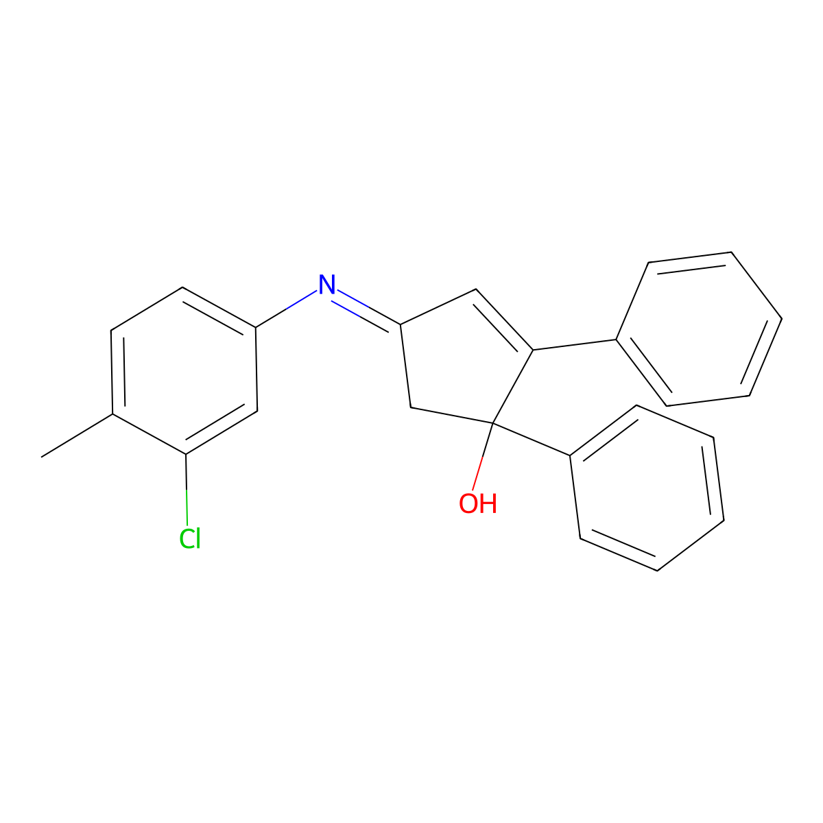 4-(3-Chloro-4-methyl-phenylimino)-1,2-diphenyl-cyclopent-2-enol molecular structure, CAS 351193-09-4
