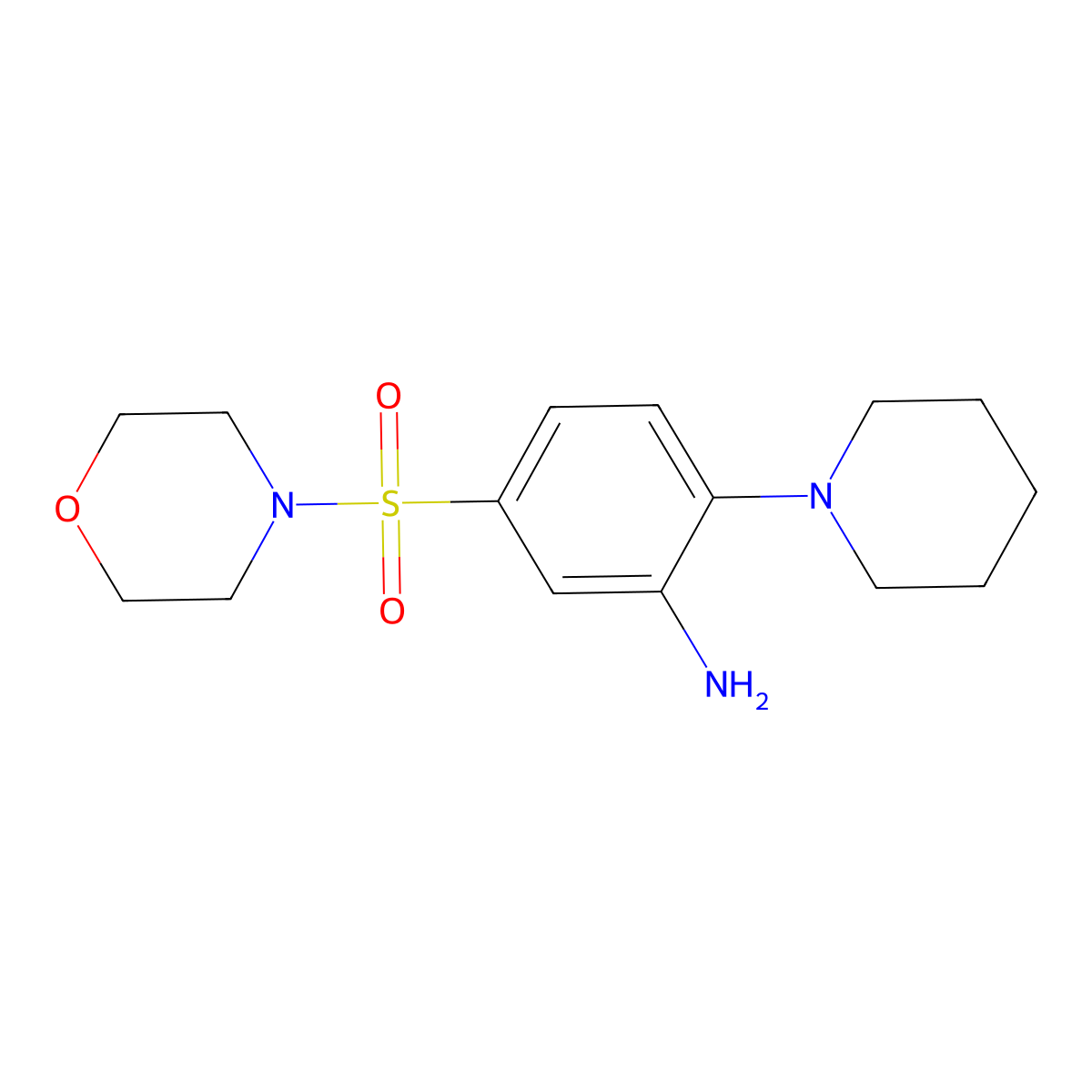 5-(Morpholine-4-sulfonyl)-2-(piperidin-1-yl)aniline molecular structure, CAS 351193-92-5