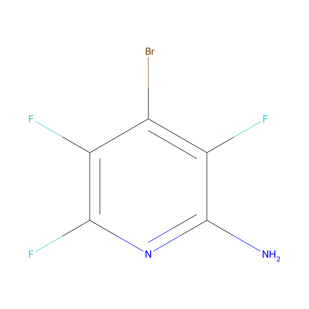 2-Amino-4-bromo-3,5,6-trifluoropyridine molecular structure, CAS 3512-12-7