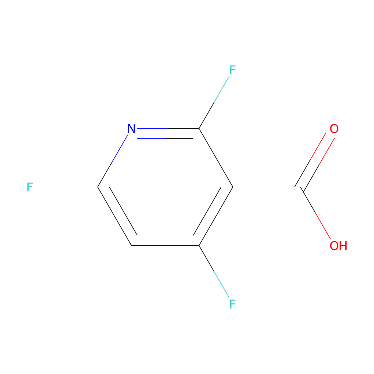 2,4,6-Trifluoropyridine-3-carboxylic acid molecular structure, CAS 3512-14-9