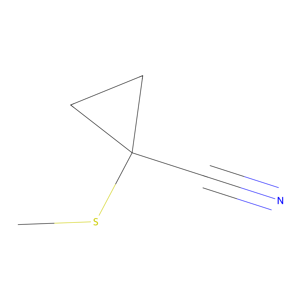 1-(Methylsulfanyl)cyclopropane-1-carbonitrile molecular structure, CAS 35120-11-7