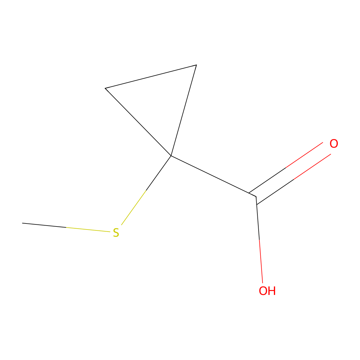 1-(Methylthio)cyclopropanecarboxylic acid molecular structure, CAS 35120-12-8