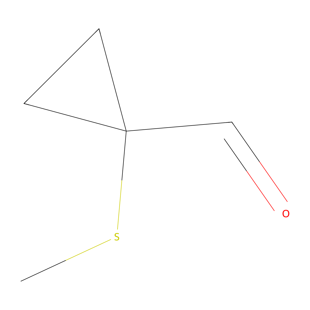 1-(Methylsulfanyl)cyclopropane-1-carbaldehyde molecular structure, CAS 35120-14-0