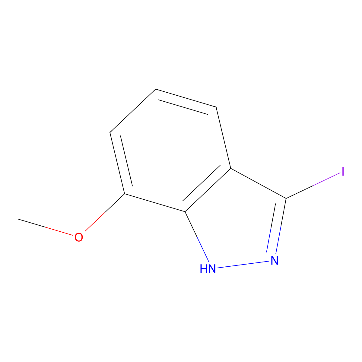 3-Iodo-7-methoxy-1H-indazole molecular structure, CAS 351210-07-6
