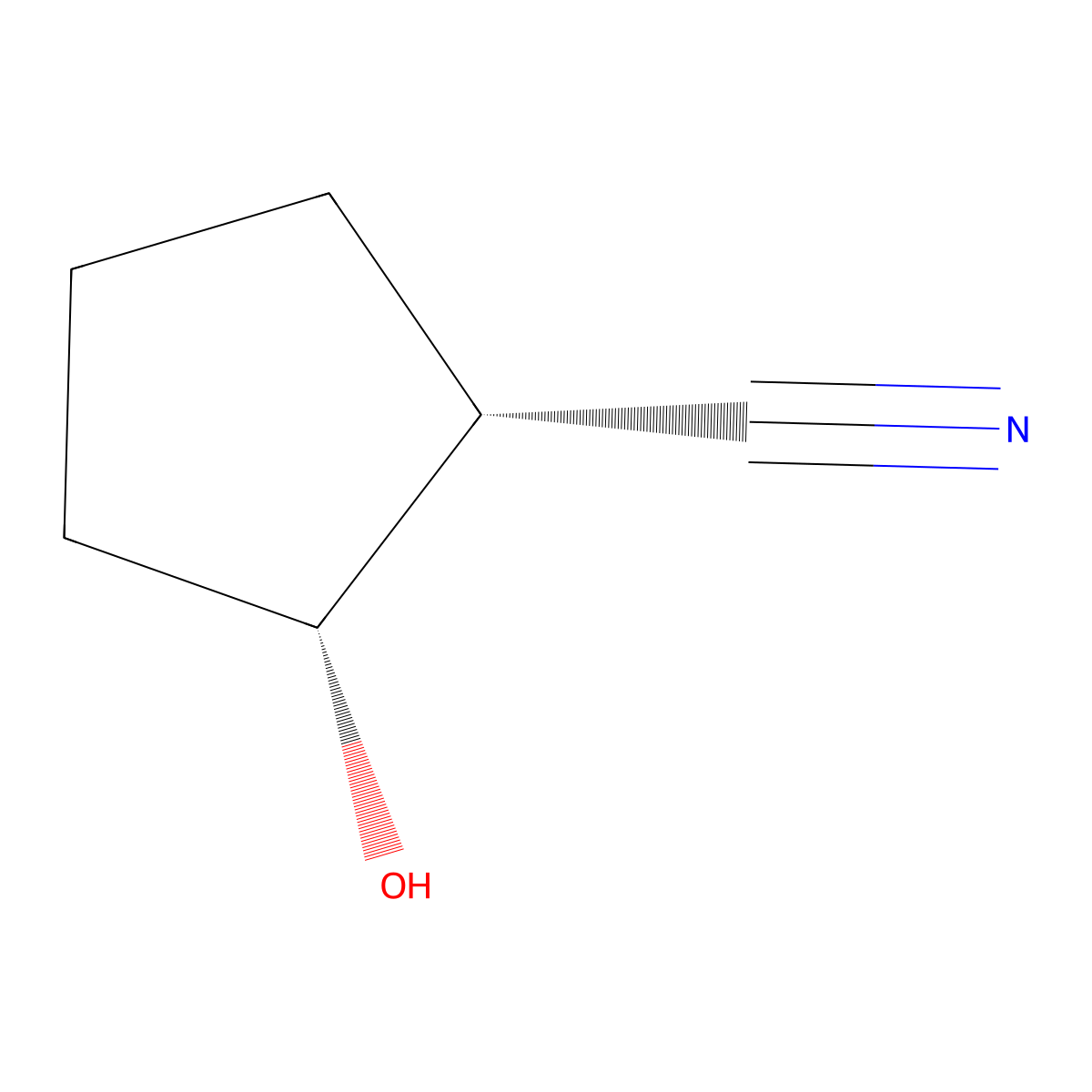 (1R,2R)-2-Hydroxycyclopentane-1-carbonitrile molecular structure, CAS 351218-20-7