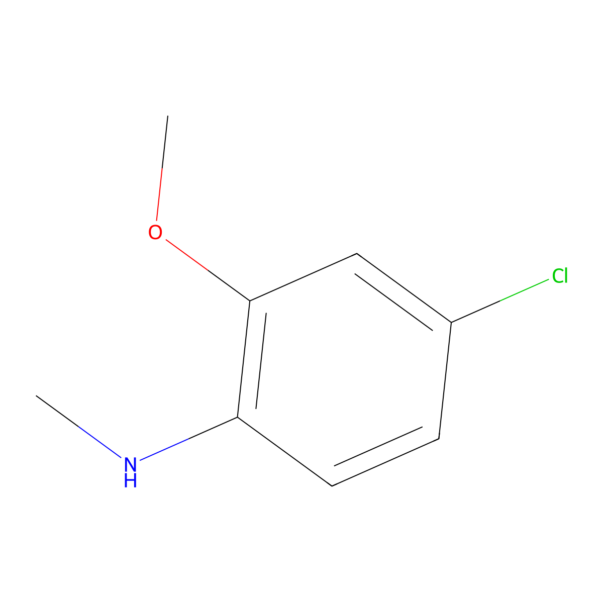 4-Chloro-2-methoxy-N-methylaniline molecular structure, CAS 35122-79-3