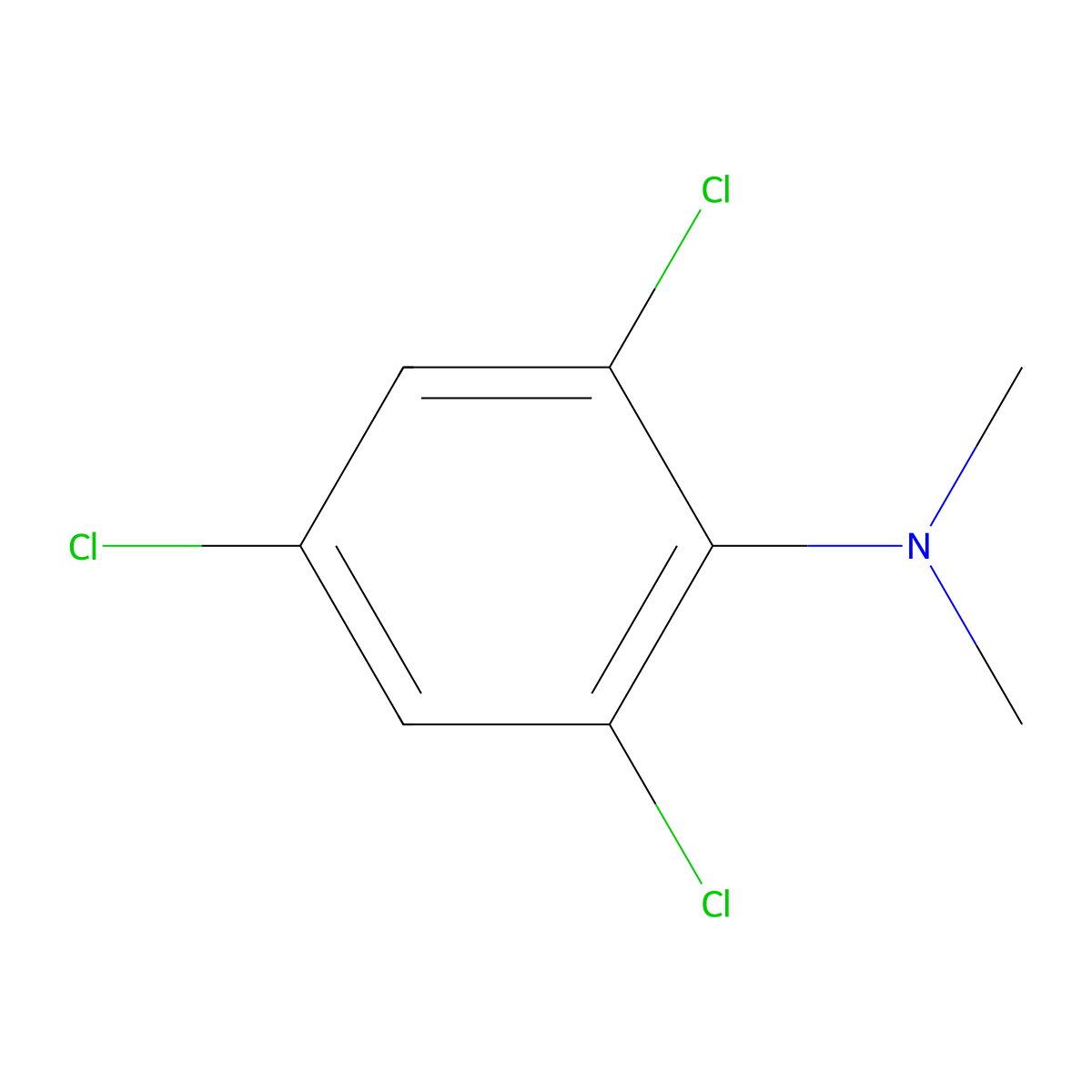 2,4,6-Trichloro-N,N-dimethylbenzenamine molecular structure, CAS 35122-82-8