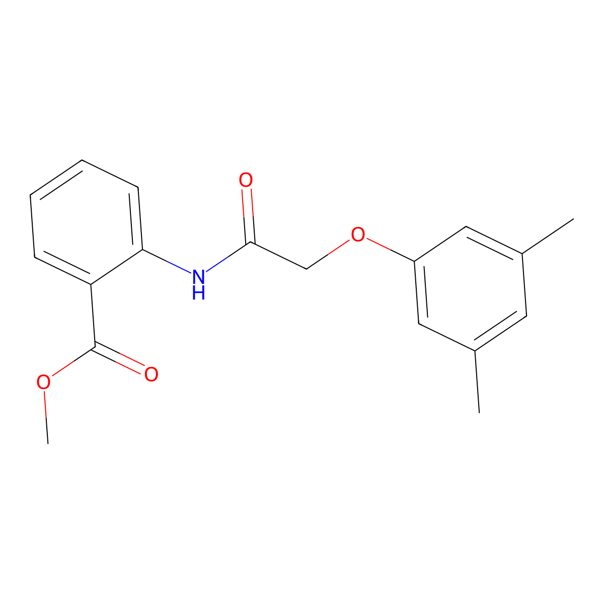 Methyl 2-{[(3,5-dimethylphenoxy)acetyl]amino}benzoate molecular structure, CAS 351222-92-9