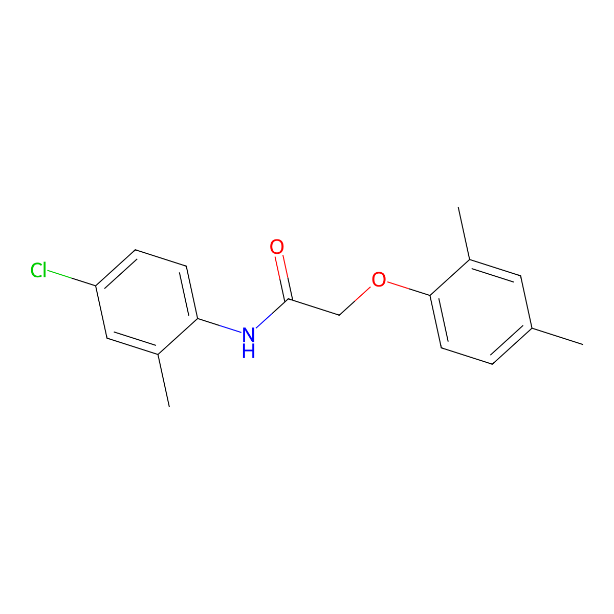 N-(4-chloro-2-methylphenyl)-2-(2,4-dimethylphenoxy)acetamide molecular structure, CAS 351223-01-3