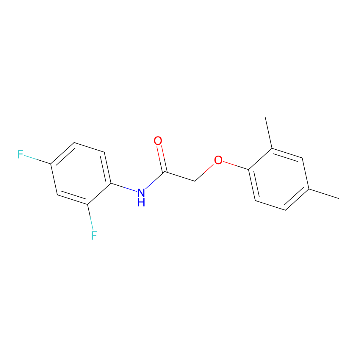 N-(2,4-difluorophenyl)-2-(2,4-dimethylphenoxy)acetamide molecular structure, CAS 351223-03-5