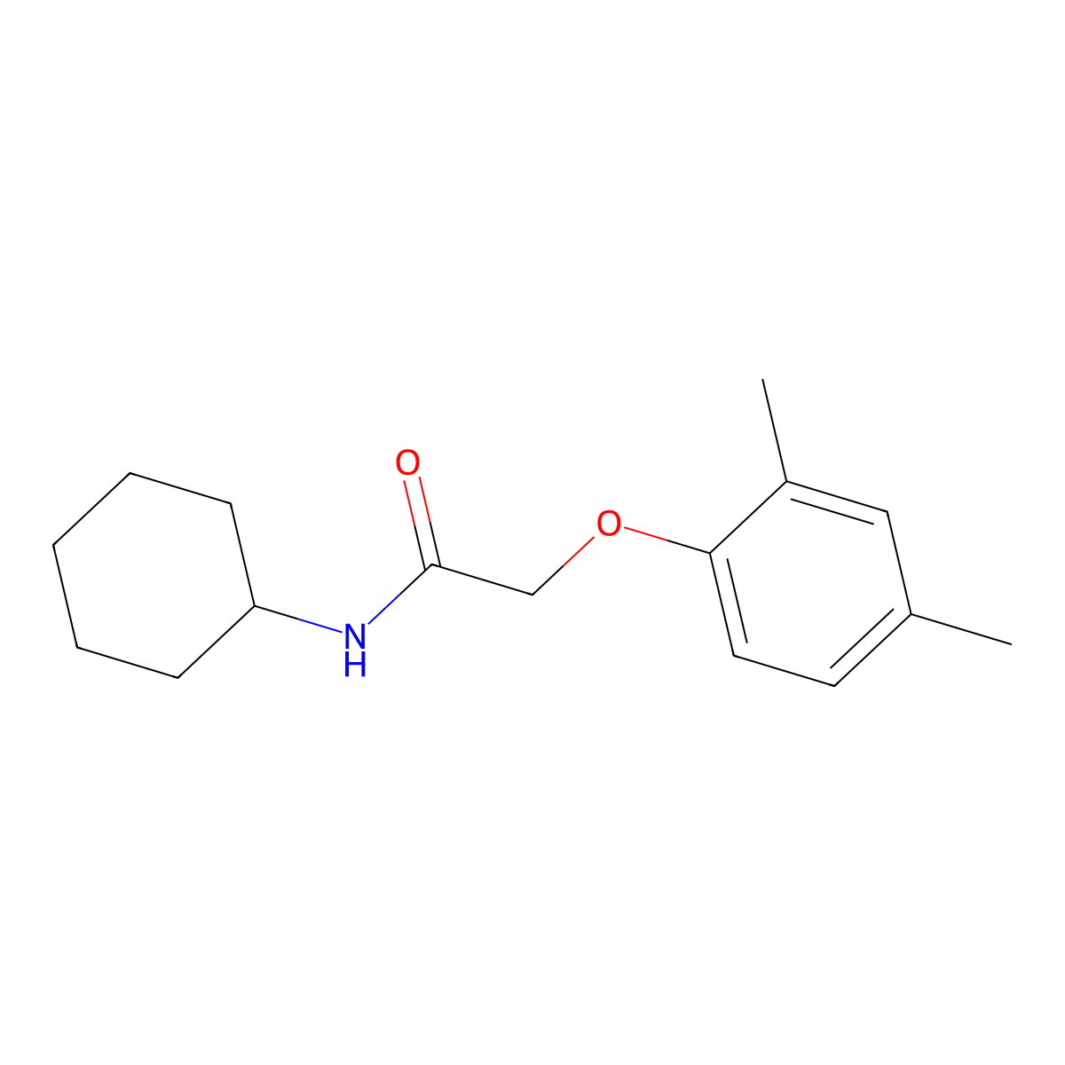 N-cyclohexyl-2-(2,4-dimethylphenoxy)acetamide molecular structure, CAS 351223-06-8