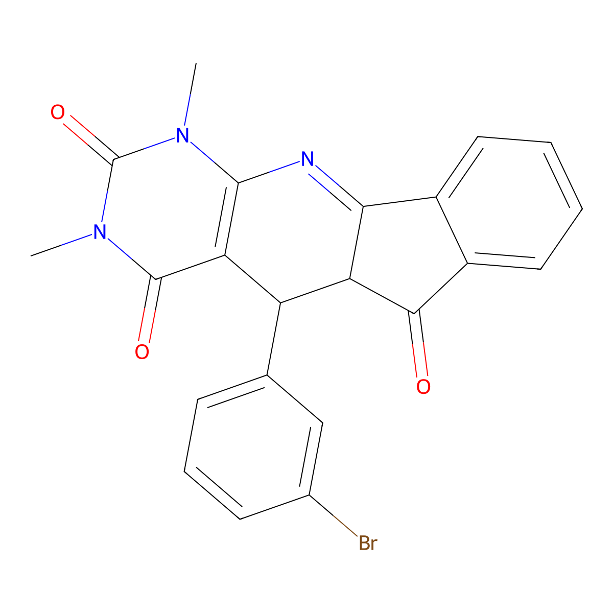 5-(3-bromophenyl)-1,3-dimethyl-5,5a-dihydro-1H-indeno[2',1':5,6]pyrido[2,3-d]pyrimidine-2,4,6(3H)-trione molecular structure, CAS 351223-69-3