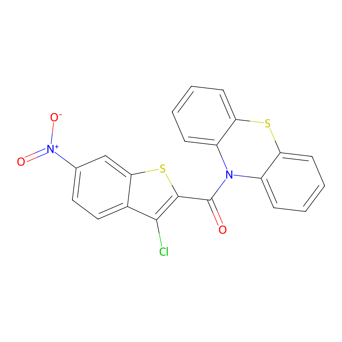 (3-Chloro-6-nitro-1-benzothiophen-2-yl)-phenothiazin-10-ylmethanone molecular structure, CAS 351223-87-5