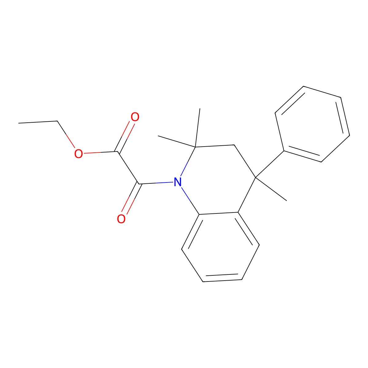 ethyl oxo(2,2,4-trimethyl-4-phenyl-3,4-dihydroquinolin-1(2H)-yl)acetate molecular structure, CAS 351223-90-0