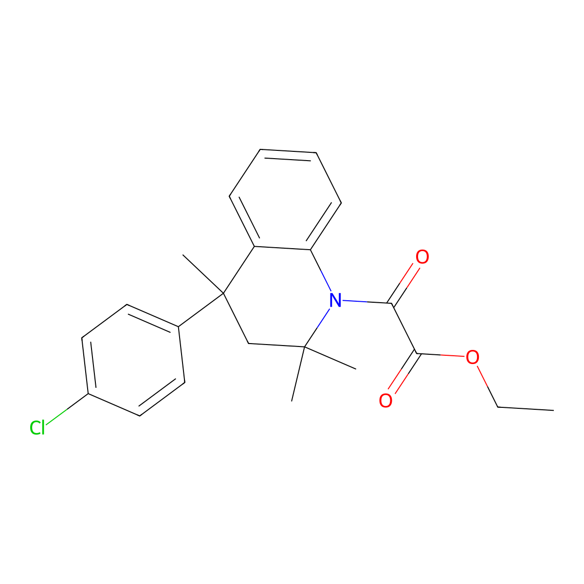 ethyl [4-(4-chlorophenyl)-2,2,4-trimethyl-3,4-dihydroquinolin-1(2H)-yl](oxo)acetate molecular structure, CAS 351223-94-4