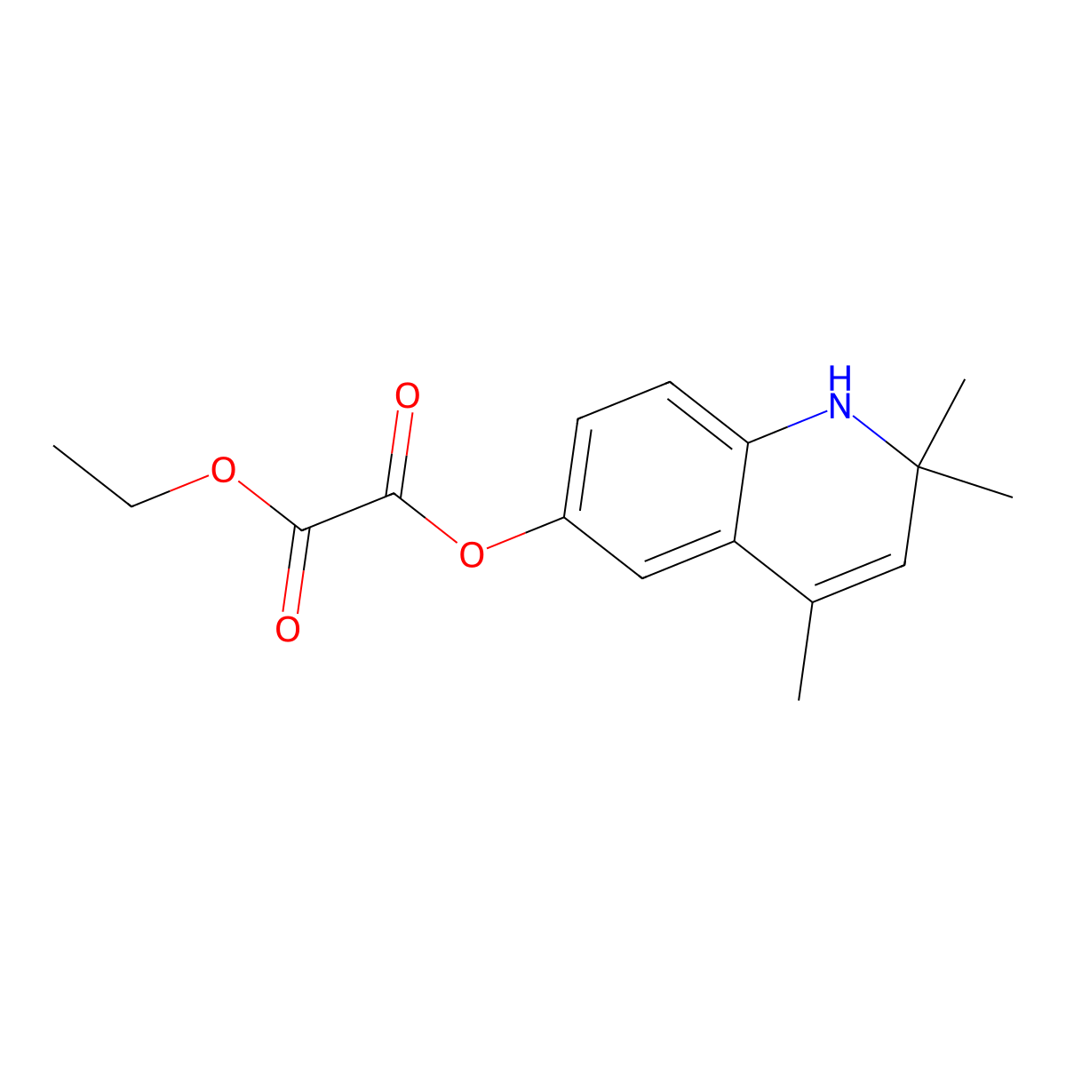 Ethyl 2,2,4-trimethyl-1,2-dihydro-6-quinolinyl ethanedioate molecular structure, CAS 351224-04-9