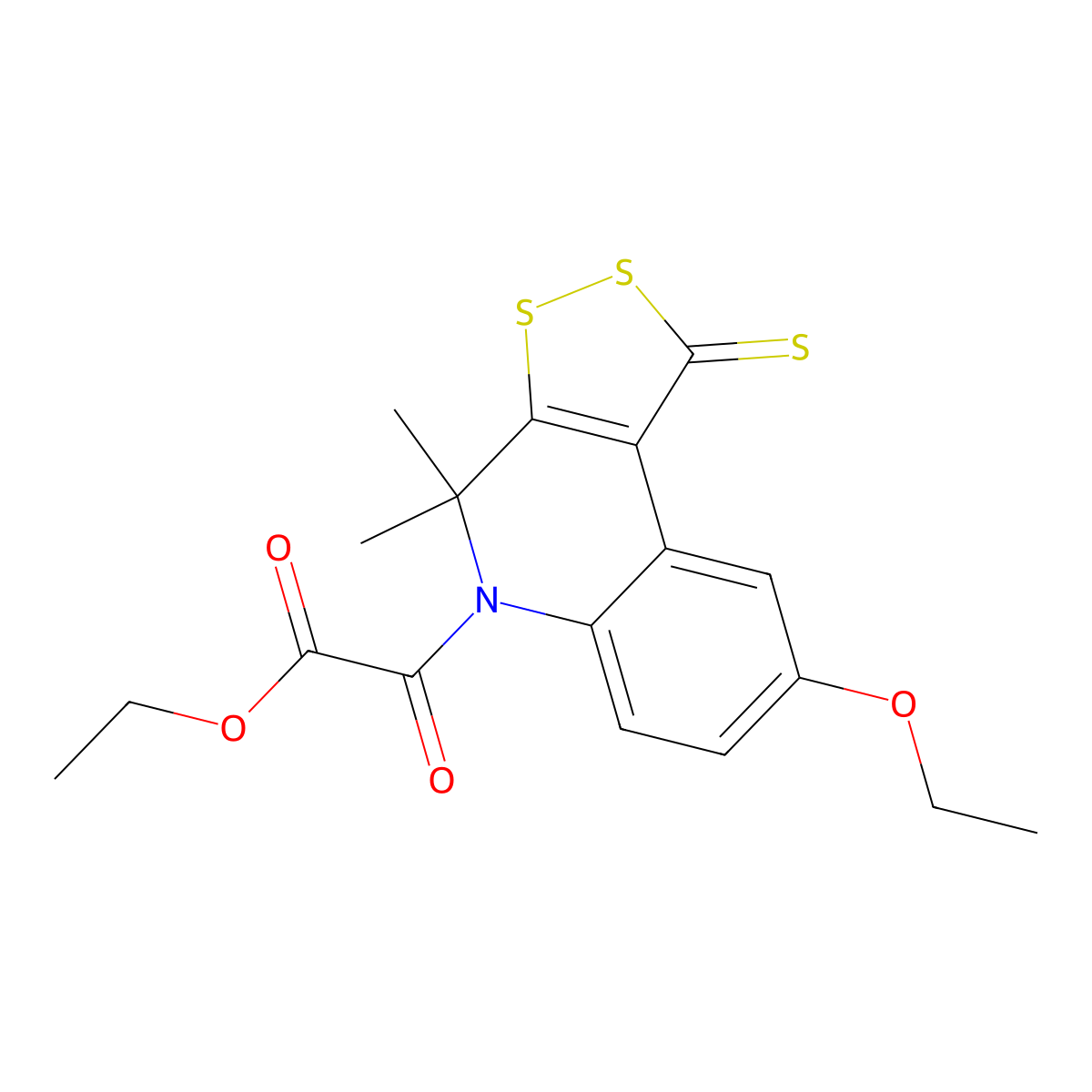 ethyl (8-ethoxy-4,4-dimethyl-1-thioxo-1,4-dihydro-5H-[1,2]dithiolo[3,4-c]quinolin-5-yl)(oxo)acetate molecular structure, CAS 351224-72-1