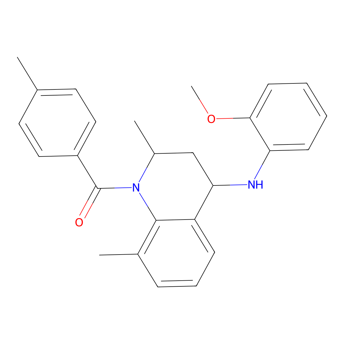 {4-[(2-methoxyphenyl)amino]-2,8-dimethyl-3,4-dihydroquinolin-1(2H)-yl}(4-methylphenyl)methanone molecular structure, CAS 351224-97-0