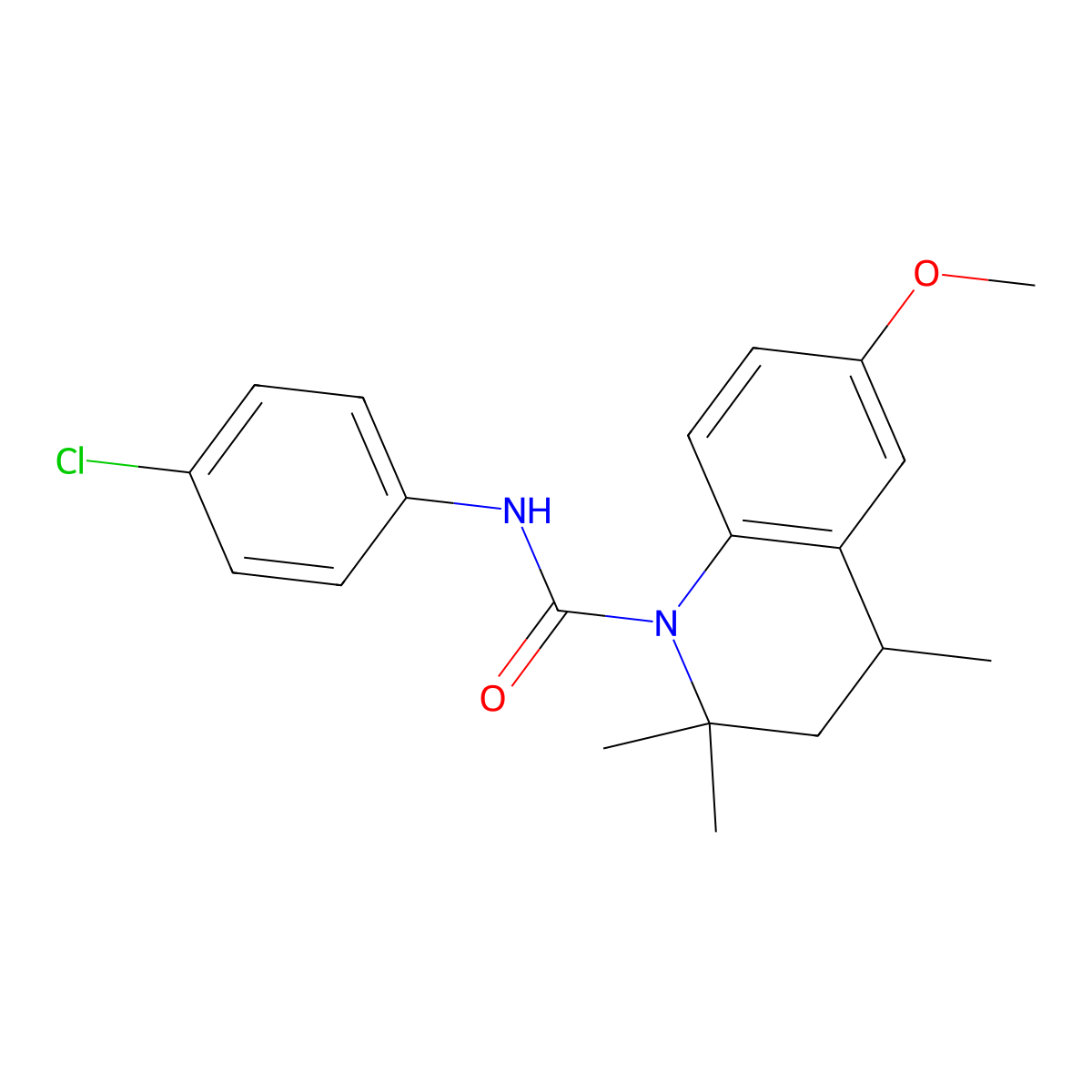 N-(4-chlorophenyl)-6-methoxy-2,2,4-trimethyl-3,4-dihydroquinoline-1(2H)-carboxamide molecular structure, CAS 351225-25-7