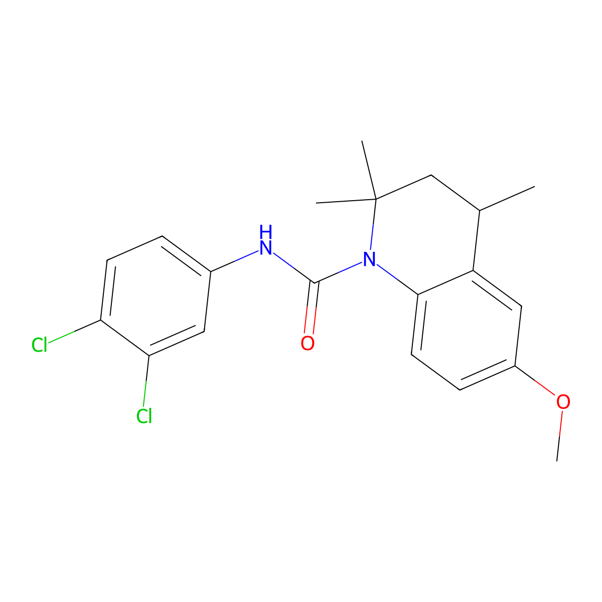 N-(3,4-dichlorophenyl)-6-methoxy-2,2,4-trimethyl-3,4-dihydroquinoline-1(2H)-carboxamide molecular structure, CAS 351225-26-8