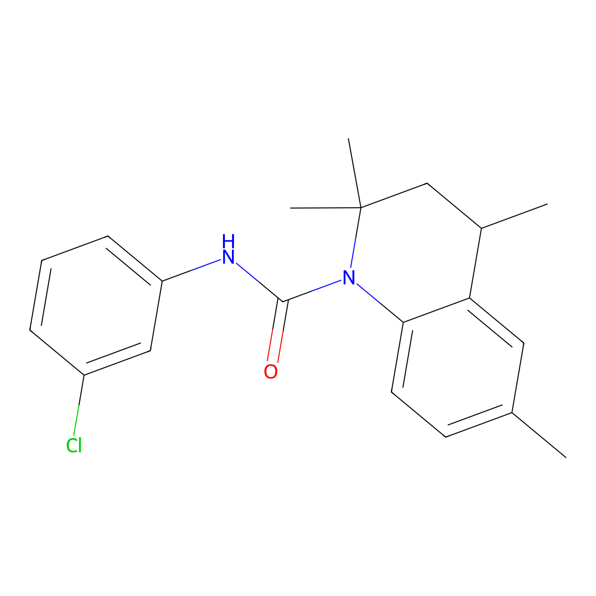N-(3-chlorophenyl)-2,2,4,6-tetramethyl-3,4-dihydroquinoline-1(2H)-carboxamide molecular structure, CAS 351225-28-0