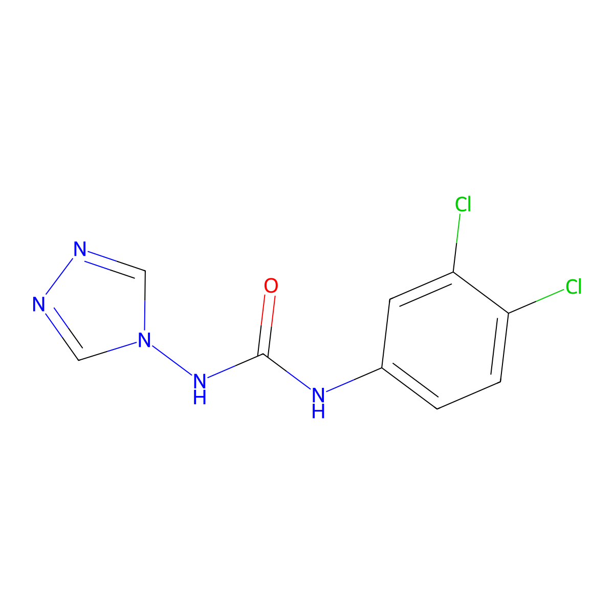 1-(3,4-dichlorophenyl)-3-(4H-1,2,4-triazol-4-yl)urea molecular structure, CAS 351225-30-4