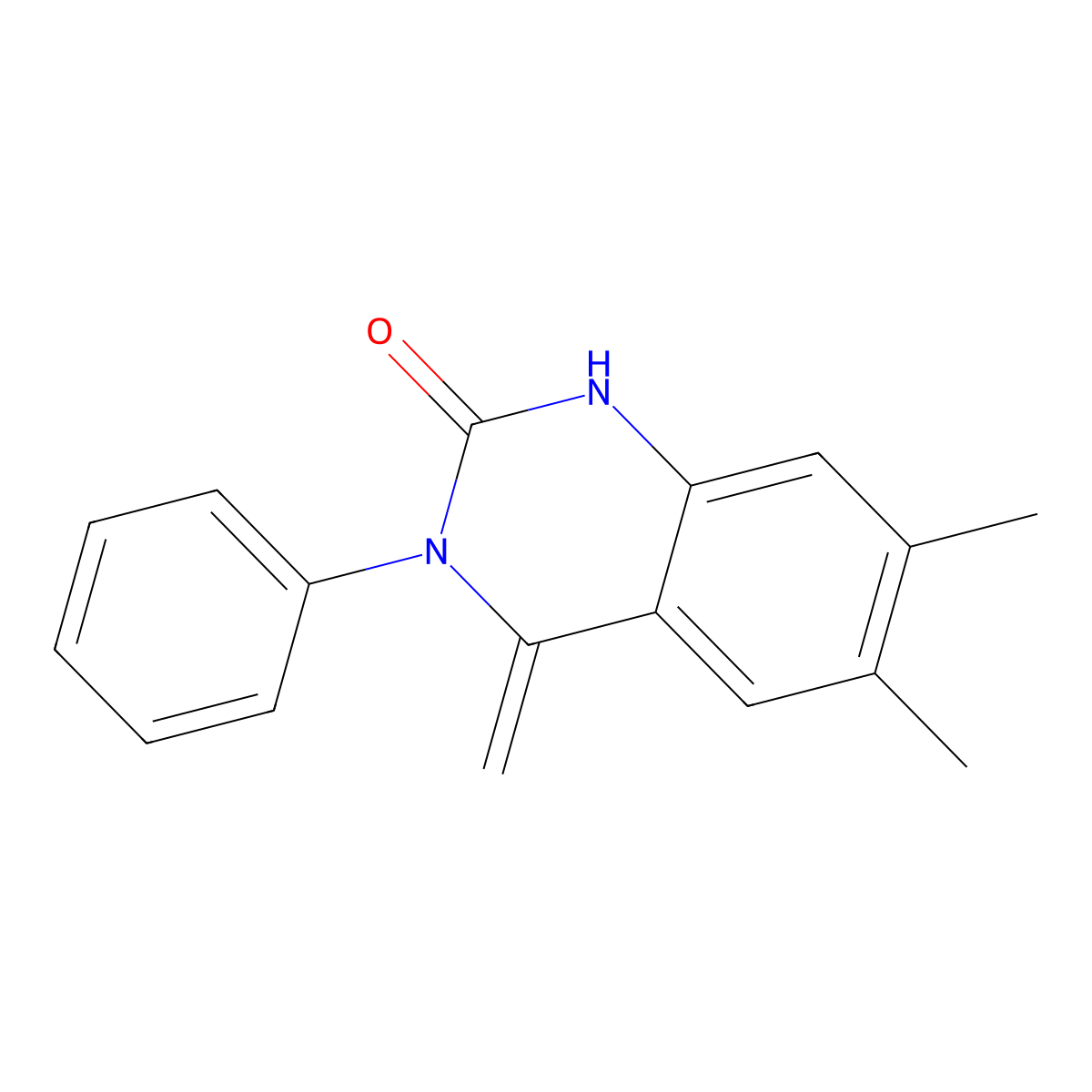 6,7-dimethyl-4-methylene-3-phenyl-3,4-dihydro-2(1H)-quinazolinone molecular structure, CAS 351225-43-9