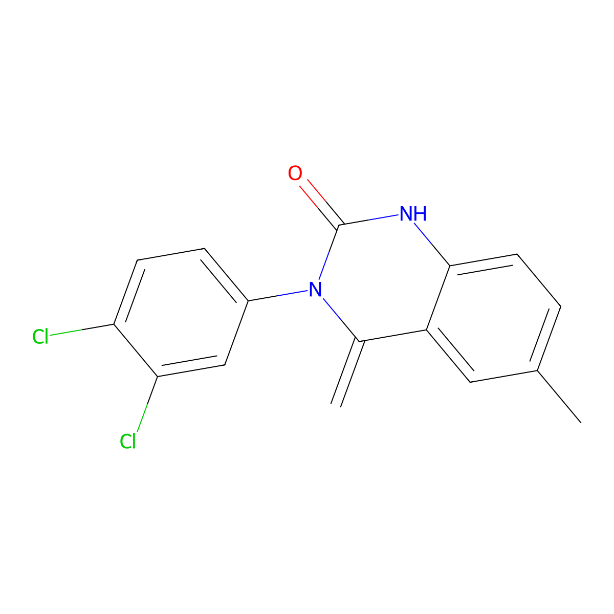 3-(3,4-dichlorophenyl)-6-methyl-4-methylene-3,4-dihydro-2(1H)-quinazolinone molecular structure, CAS 351225-49-5