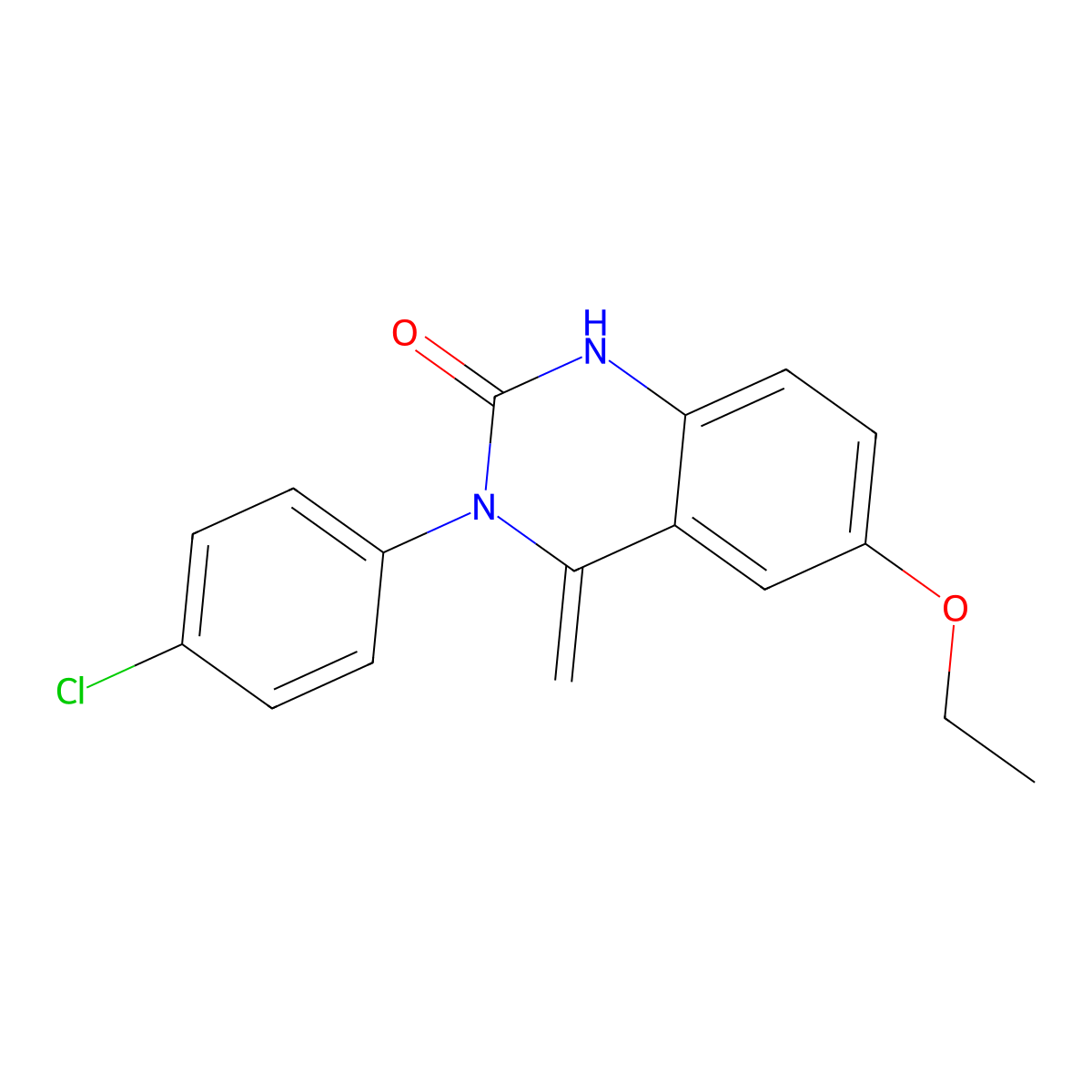 3-(4-chlorophenyl)-6-ethoxy-4-methylidene-1H-quinazolin-2-one molecular structure, CAS 351225-56-4