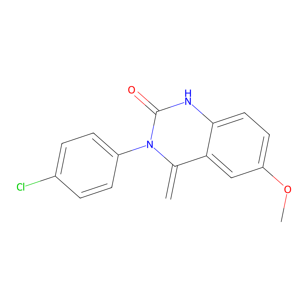 3-(4-chlorophenyl)-6-methoxy-4-methylene-3,4-dihydro-2(1H)-quinazolinone molecular structure, CAS 351225-57-5
