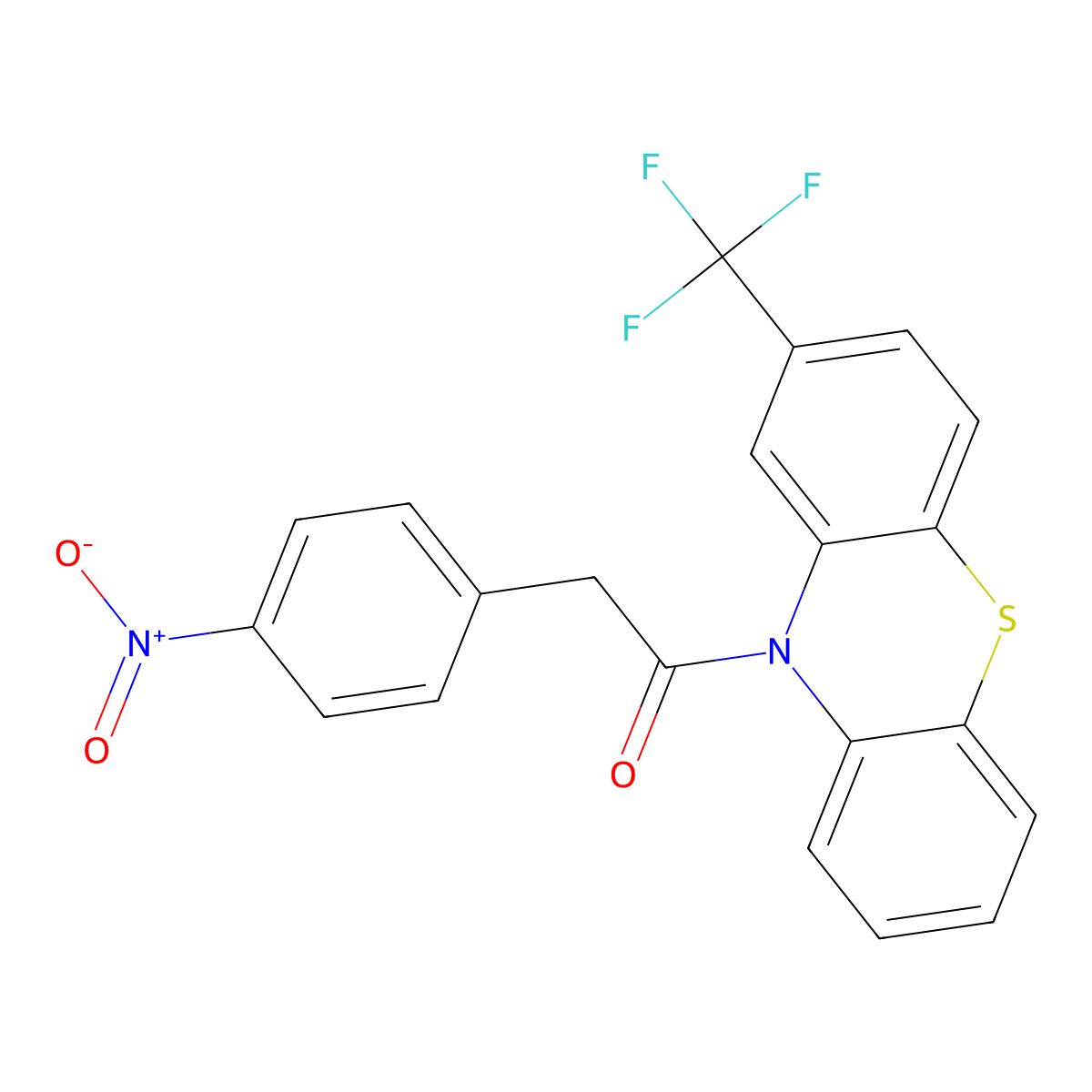2-(4-Nitrophenyl)-1-[2-(trifluoromethyl)phenothiazin-10-yl]ethanone molecular structure, CAS 351226-33-0