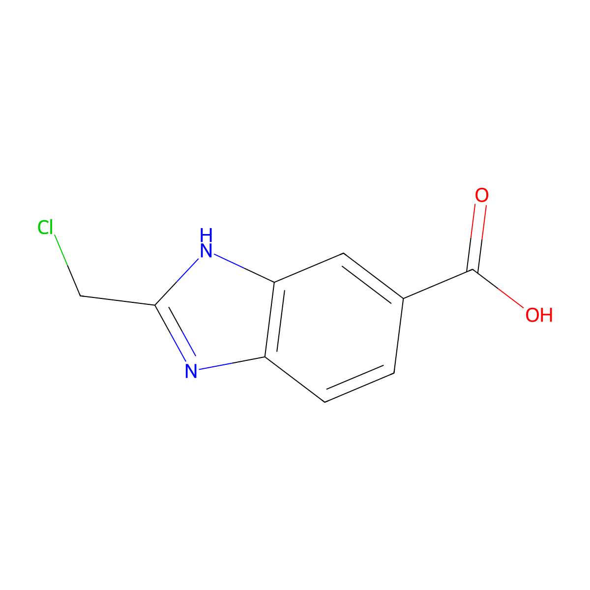 2-Chloromethyl-1H-benzoimidazole-5-carboxylic acid molecular structure, CAS 351226-57-8
