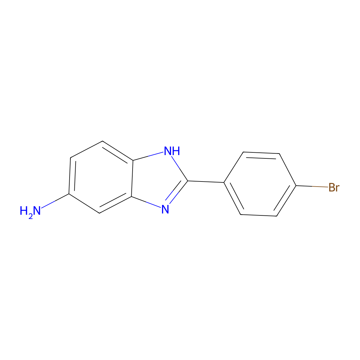2-(4-Bromophenyl)-1H-benzo[d]imidazol-5-amine molecular structure, CAS 351226-76-1