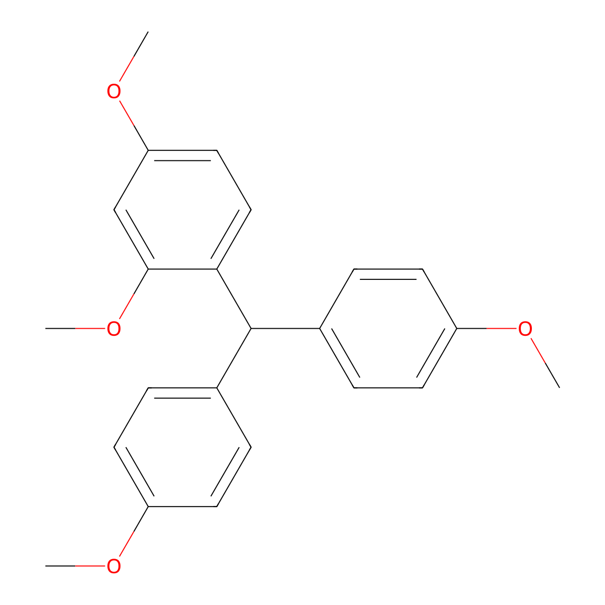 1-[Bis(4-methoxyphenyl)methyl]-2,4-dimethoxybenzene molecular structure, CAS 351227-87-7
