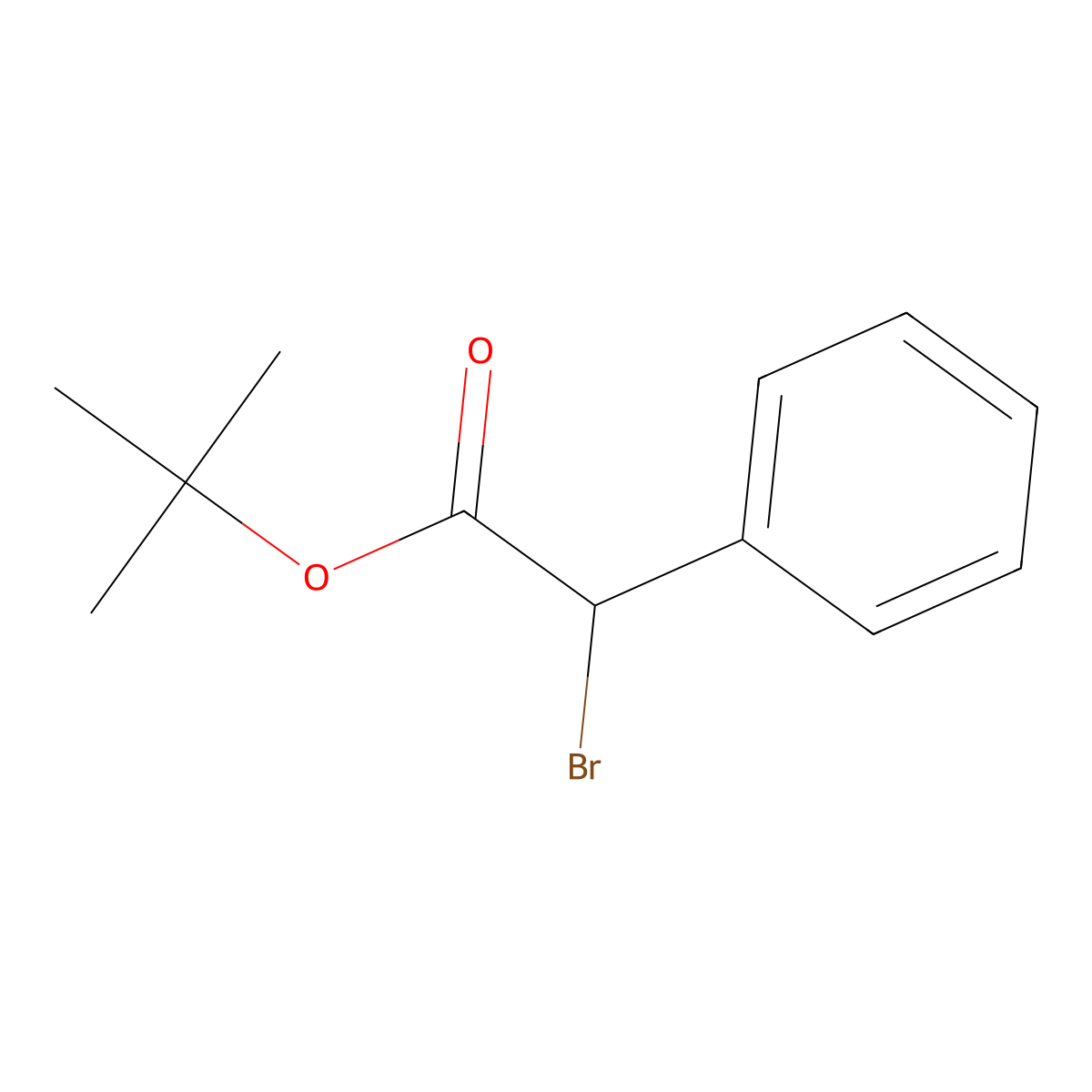Tert-butyl 2-bromo-2-phenylacetate molecular structure, CAS 35132-16-2