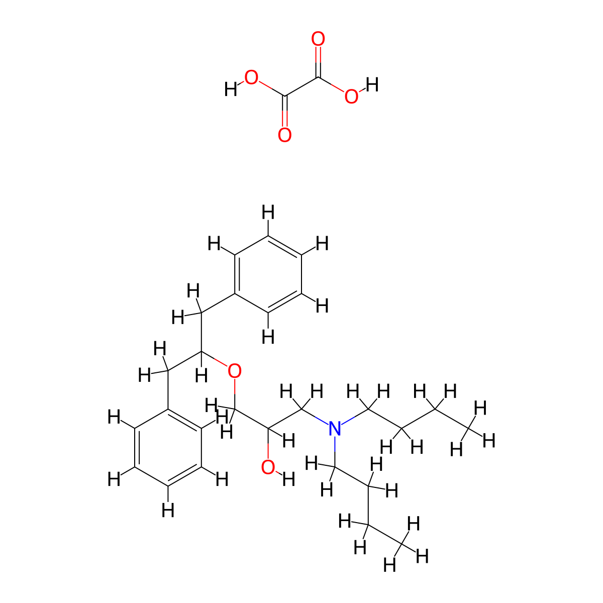 2-propanol, 1-((alpha-benzylphenethyl)oxy)-3-(dibutylamino)-, oxalate salt molecular structure, CAS 35132-80-0