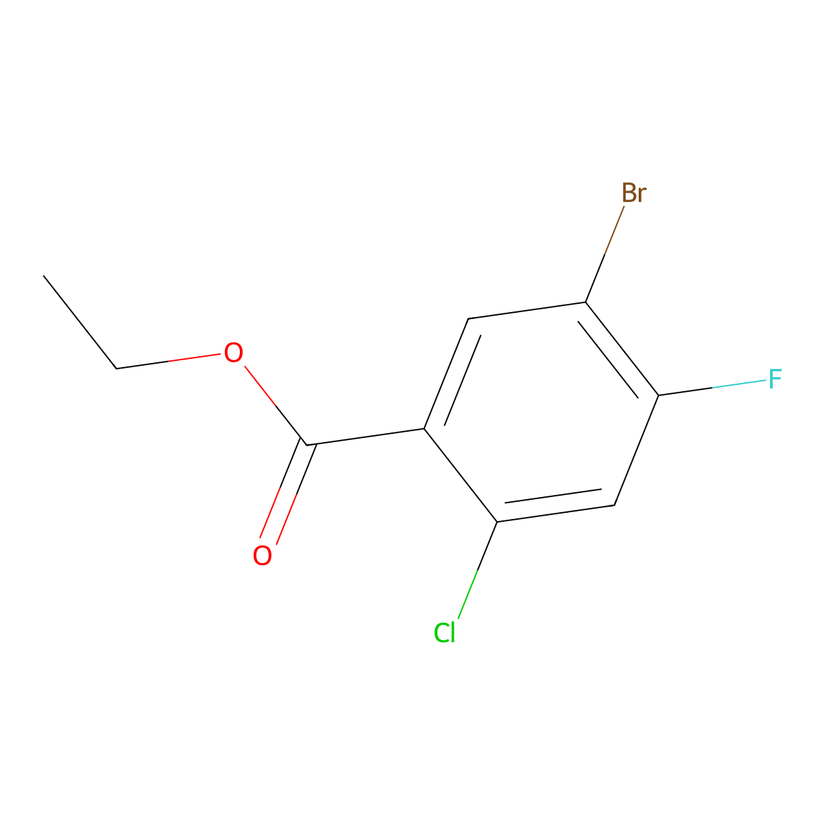 Ethyl 5-bromo-2-chloro-4-fluorobenzoate molecular structure, CAS 351325-30-9