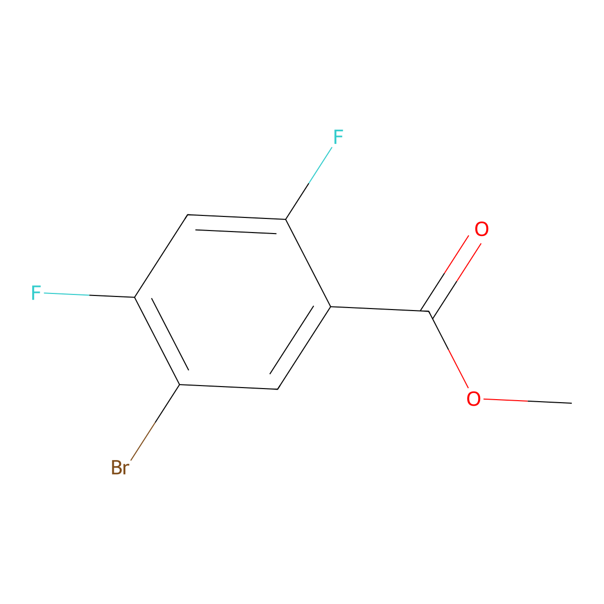 Methyl 5-bromo-2,4-difluorobenzoate molecular structure, CAS 351325-31-0