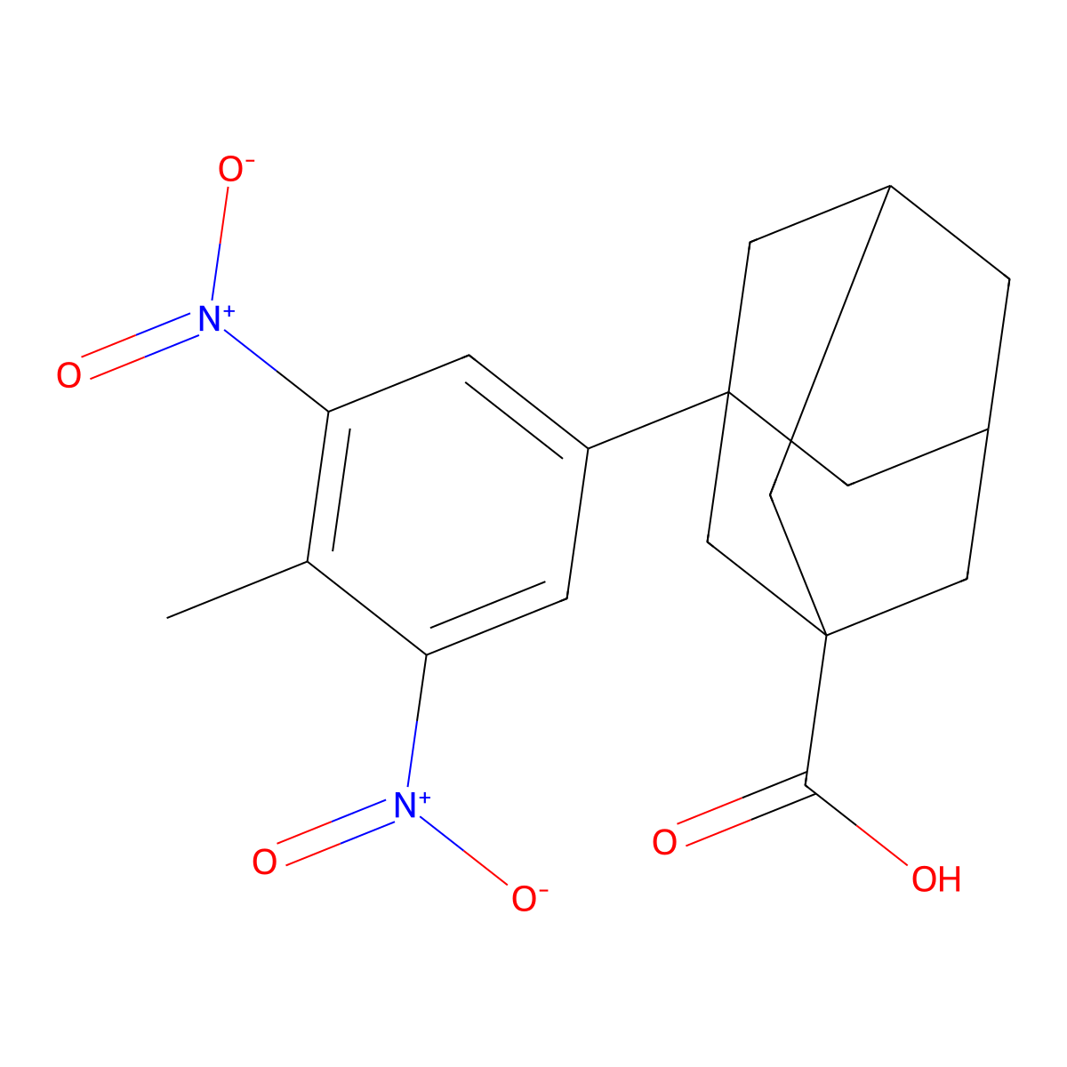 3-(4-Methyl-3,5-dinitrophenyl)-1-adamantanecarboxylic acid molecular structure, CAS 351327-28-1
