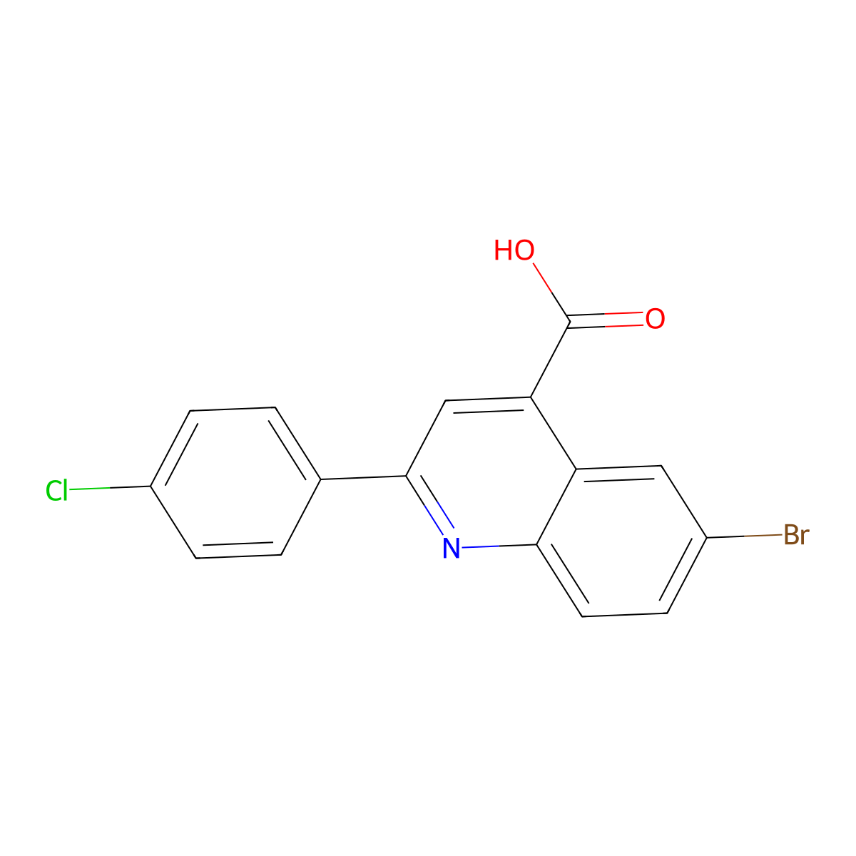 6-Bromo-2-(4-chlorophenyl)quinoline-4-carboxylic acid molecular structure, CAS 351327-32-7
