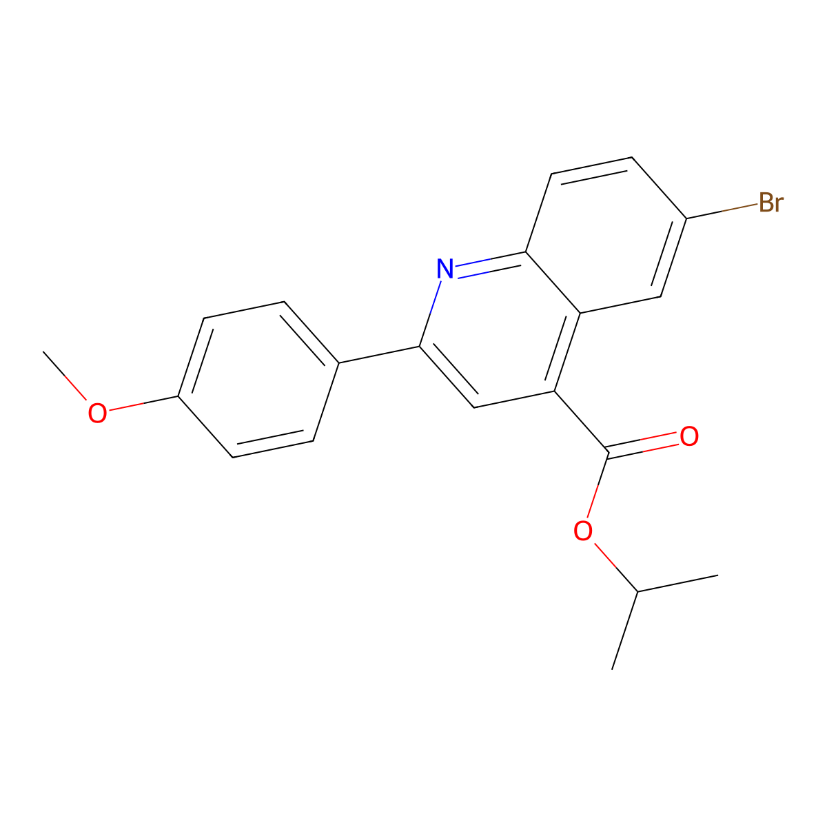 Isopropyl 6-bromo-2-(4-methoxyphenyl)-4-quinolinecarboxylate molecular structure, CAS 351327-52-1
