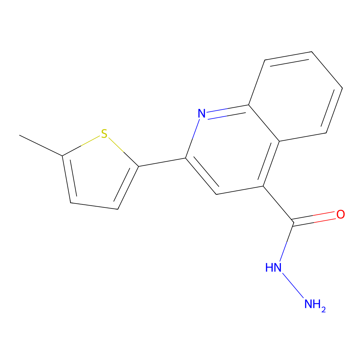 2-(5-Methylthiophen-2-yl)quinoline-4-carbohydrazide molecular structure, CAS 351327-53-2