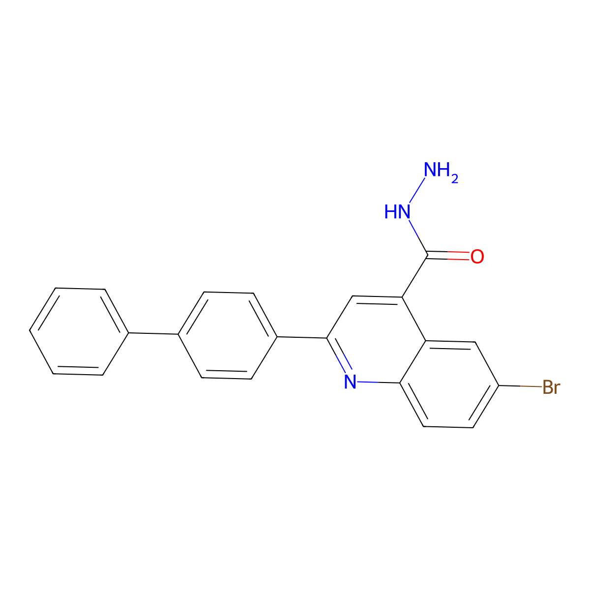 6-Bromo-2-(4-phenylphenyl)quinoline-4-carbohydrazide molecular structure, CAS 351327-54-3
