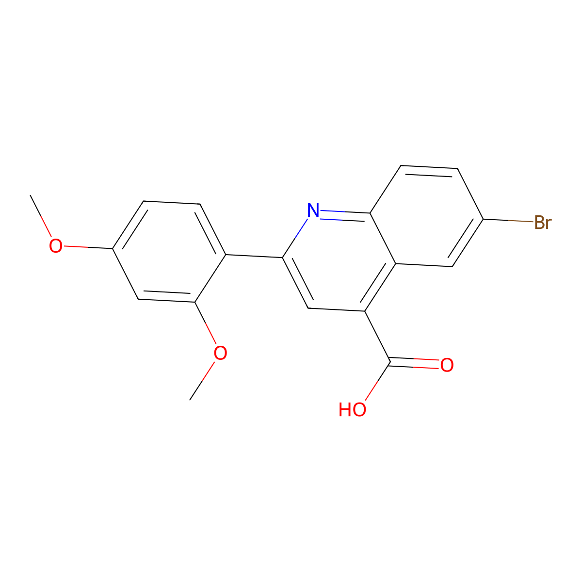 6-Bromo-2-(2,4-dimethoxyphenyl)quinoline-4-carboxylic acid molecular structure, CAS 351329-40-3