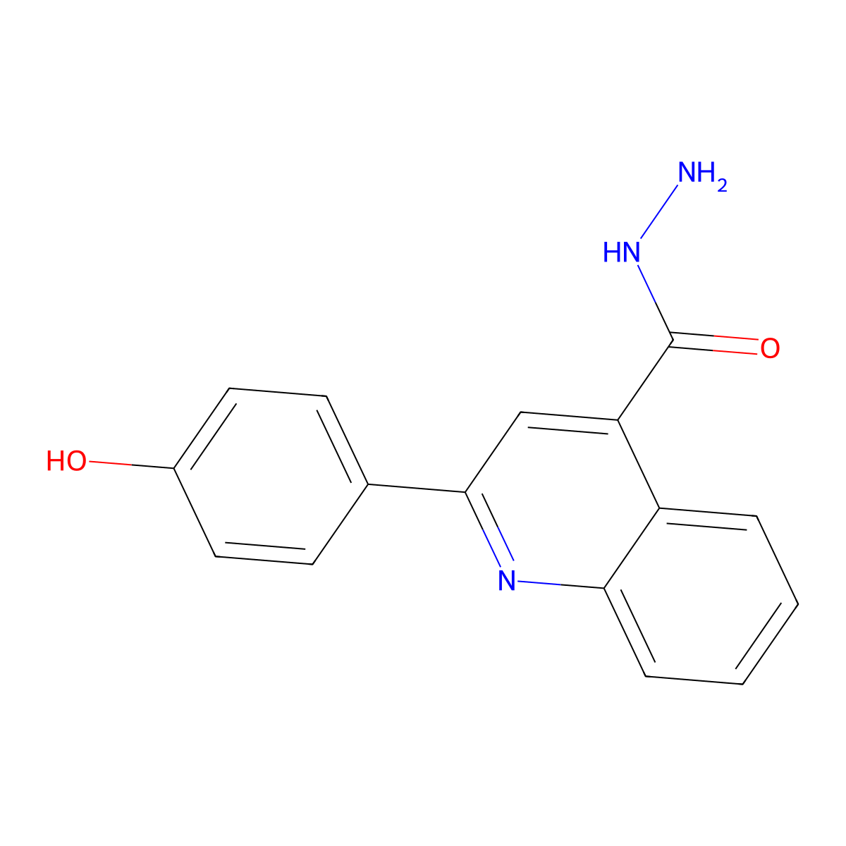 2-(4-Hydroxyphenyl)quinoline-4-carbohydrazide molecular structure, CAS 351329-42-5